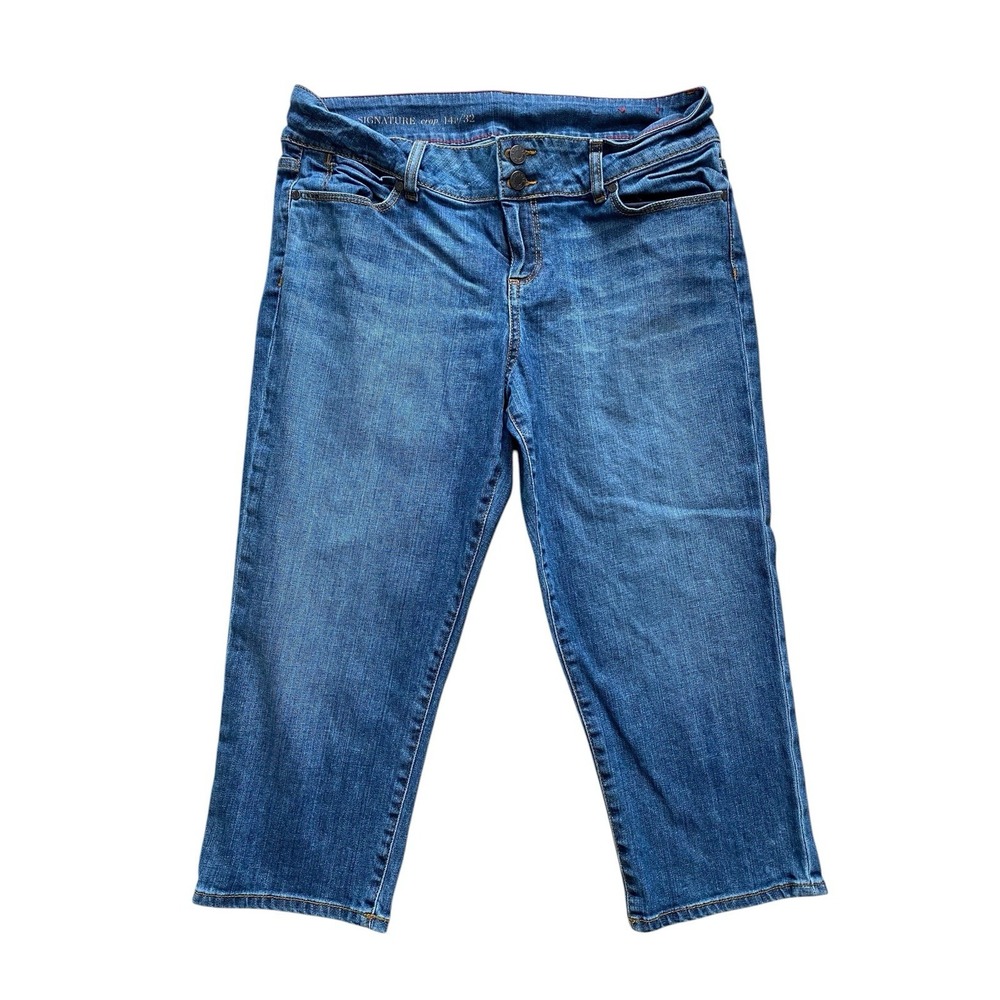 Talbots Womens Signature Crop Jeans Petites Size 14 14P - Medium Wash - Pockets